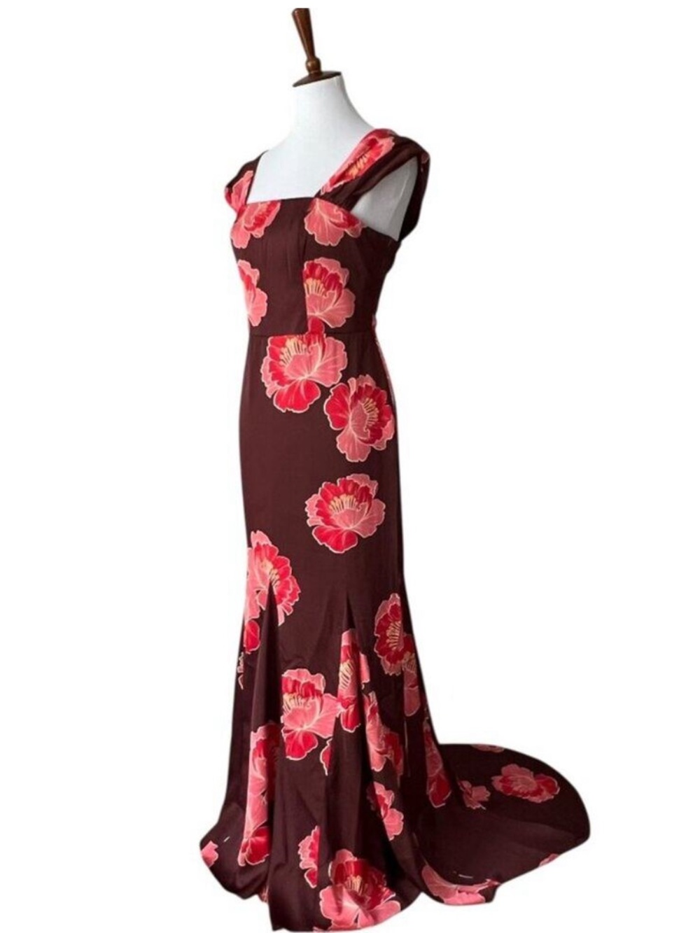 Formal Dress 12 Y2K Large Gown Tropical Prom Maxi Cruise Hawaiian Floral Elegant - Picture 7 of 13